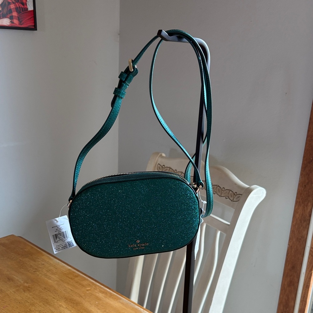 NWT Kate Spade Glitter Green Crossbody Bag